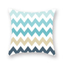 Axyaa Teal Blue Geometric Cushion Cover for Home Sofa Decor