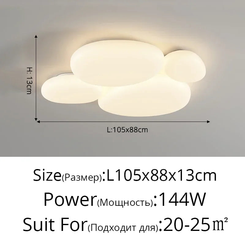 Axyaa Nordic LED Cream Ceiling Lamp for Modern Spaces