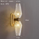 Axyaa Modern Brass Glass Wall Sconce G9 Bulb Gold Copper