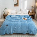 Axyaa Gray Coral Fleece Plaid Blanket: Soft & Warm Single/Queen/King Bedspread