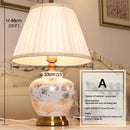Axyaa Modern White Ceramics LED Table Lamp for Home Decor in Living Room