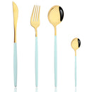 Axyaa Pink Silver Stainless Steel Cutlery Set