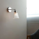 Axyaa Clear Glass Silver LED Bathroom Mirror Wall Light Fixture