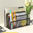 3-Tier Black Metal Mesh Desk Organizer by Axyaa for Documents, Books & Magazines