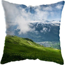 Axyaa Moonlit Waterfall Mountain Landscape Pillow Covers