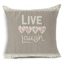 Axyaa Letter Print Pillow Case 45x45 cm Linen Cushion Cover for Home Decor