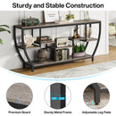 Axyaa Rustic Sofa Table with Shelves:  Industrial Entryway Console TV Stand
