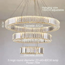 Axyaa Golden Chrome LED Crystal Round Ring Chandelier - Modern Ceiling Lamp for Home Decor