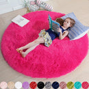 Axyaa Shaggy White Round Rug for Girls Bedroom and Living Room Décor