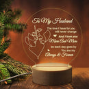 Axyaa 3D Night Light Wooden Base Acrylic LED Lamp, Personalized Gift
