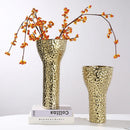 Axyaa Golden Geometric Ceramic Vase Flowerpot Home Decoration Accessory