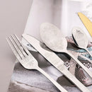 Axyaa Vintage Flower Carved Stainless Steel Cutlery Set - 5Pcs Dinnerware Kit