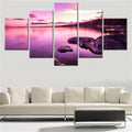 Axyaa Nature Purple Sunset Lake Canvas Wall Art Home Decor Painting