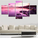 Axyaa Nature Purple Sunset Lake Canvas Wall Art Home Decor Painting