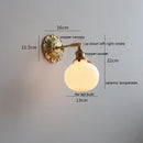 Axyaa LED Wall Sconce Light Switch Walnut Ash Wood Copper Arm Bedroom Living Room