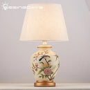 Axyaa Bird Ceramic Table Lamp - European Retro New Chinese Pastoral Living Room Decor