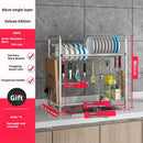 Axyaa Stainless Steel Plate Rack Holder for Over the Sink, Kitchen Tableware Organizer