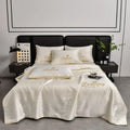 Axyaa Summer Quilt - Washed Silk Embroidered, Single Piece, All-Season, Cool & Light