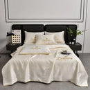 Axyaa Summer Quilt - Washed Silk Embroidered, Single Piece, All-Season, Cool & Light