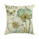 Axyaa Floral Print Linen Pillow Case for Home Decor - 45*45cm