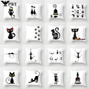 Axyaa Cartoon Black Cat Cushion Cover 45*45cm