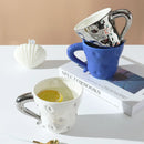 Axyaa European Ceramic Coffee Mug - Exquisite Tea Cup for Home, Breakfast, or Gifts