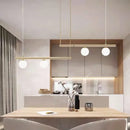Axyaa Glass Globe Chandelier - Modern 3-Light Linear Ceiling Hanging Fixture