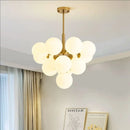 Axyaa French Cream Chandelier Bubble Glass Pendant Light with 5/13 Heads for Home Décor