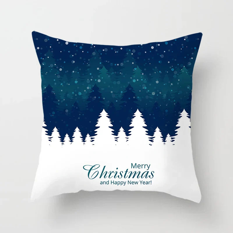 Blue Winter Snowflake Pillowcase for Stylish Christmas Decor by Axyaa