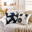Axyaa Halloween Pillow Cover Pumpkin Ghost Spider Orange Black Home Decor