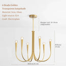 Axyaa French Style Candle LED Chandelier - Luxury Black & Gold Kitchen Island Light