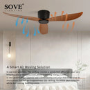 Axya Low Floor Ultra Thin DC Ceiling Fan with Remote Control White