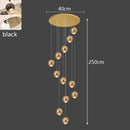 Axyaa Stair Chandelier: Modern LED Indoor Ceiling Pendant Light for Living Room