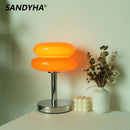 Axyaa Ceramic Table Lamp with Fabric Art Lampshade for Living Room Decor