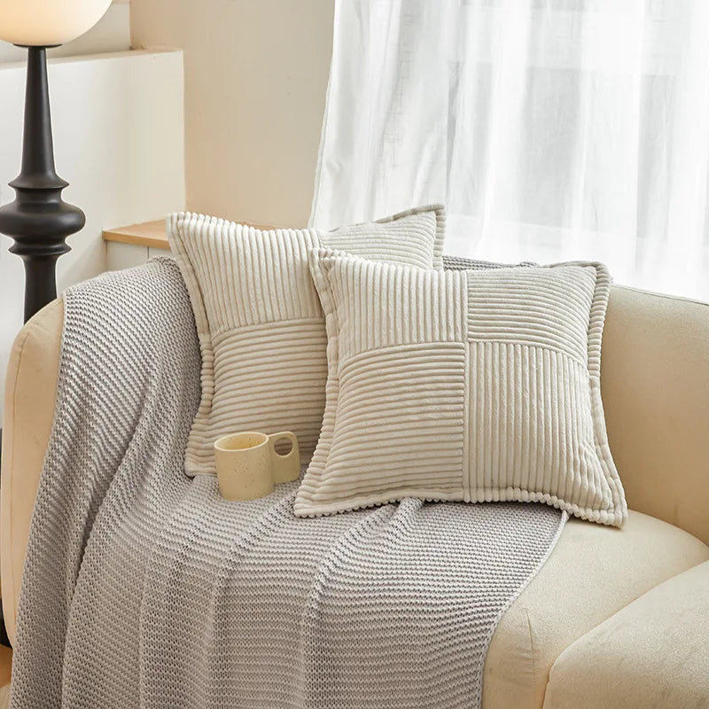 Boho Striped Pillow Covers for Sofa Bed Living Room Decor - Axyaa