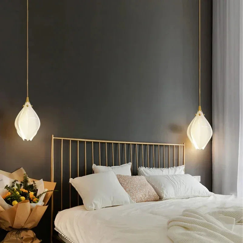 Axyaa White Magnolia Pendant LED Chandelier for Dining, Living Room, Staircase.