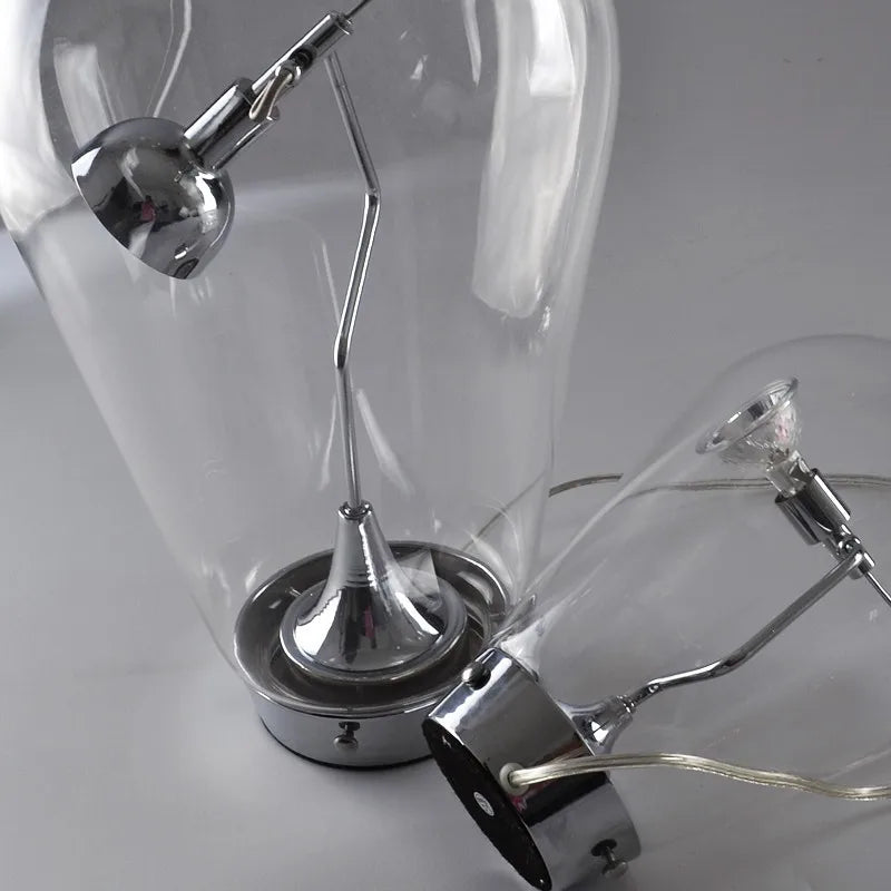 Axyaa Chrome Toso Glass Balloon Table Light, Adjustable Modern Lighting for Home, Bedroom, Kitchen, Bar