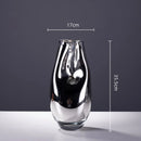 Axyaa Silver Geometric Arc Glass Vase for Home Decor and Flower Arrangements