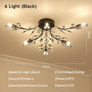 Axyaa Crystal Leaf LED Chandelier: Nordic Modern Luxury for Bedroom and Restaurant