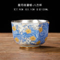 Axyaa Enamel Silver Tea Cup: High-end Chinese Kung Fu Master Ceramic Cup