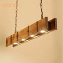 Axyaa Vintage Wooden Pendant Lamp for Dining and Bar, Industrial LED Lighting