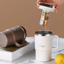 Axyaa Stainless Steel Double-Wall Insulated Coffee Mug with Spoon & Tea Strainer