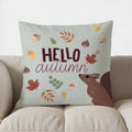 Axyaa October Floral Wreath Decorative Pillow Cover for Sofa, Bedroom, Car
