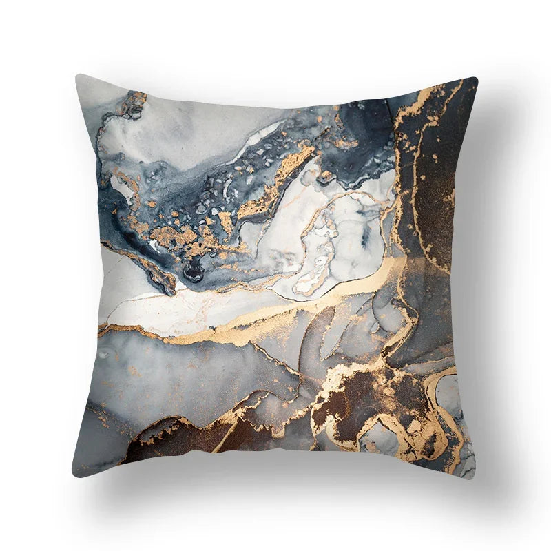 Axyaa Marble Pattern Cushion Cover Set for Home Decor