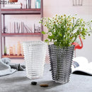 Axyaa Crystal Glass Vase for Flowers Desk Decoration