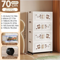 Axyaa Foldable Storage Box, 6 Tier with Wheels, for Home Organization