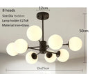 Axyaa Lustrous Glass Chandelier: Elegant Indoor Ceiling Light for Living & Dining Room