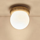 Axyaa Yellow Travertine Ceiling Light Warm LED Lamp for Small Home