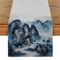 Axyaa Abstract Ink Painting Table Runner for Farmhouse Dining Decor