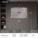 Axyaa Gold Crystal Chandelier - Elegant Round Pendant Light for Bedroom, Dining Room & Kitchen